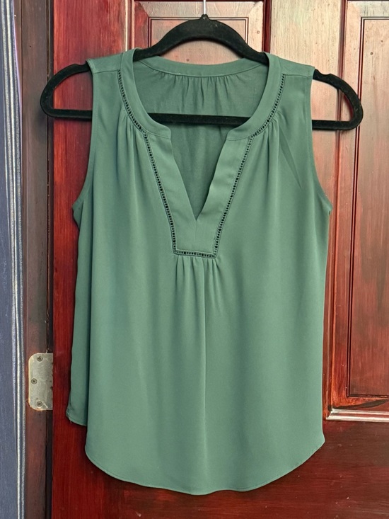 Tops - Dressy Green Tank - Sleeveless Green V-Neck Women's Top